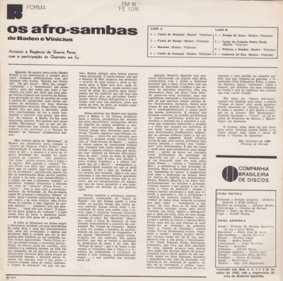 1966 - Os Afro-Sambas de Baden e Vinicius