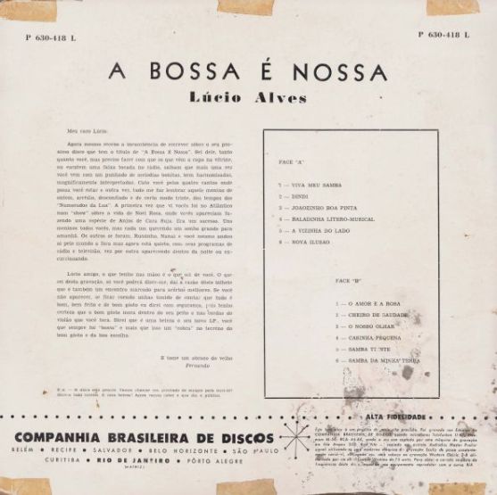 1960 - Lúcio Alves – A Bossa É Nossa
