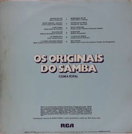 1979 - Os Originais Do Samba - Clima Total