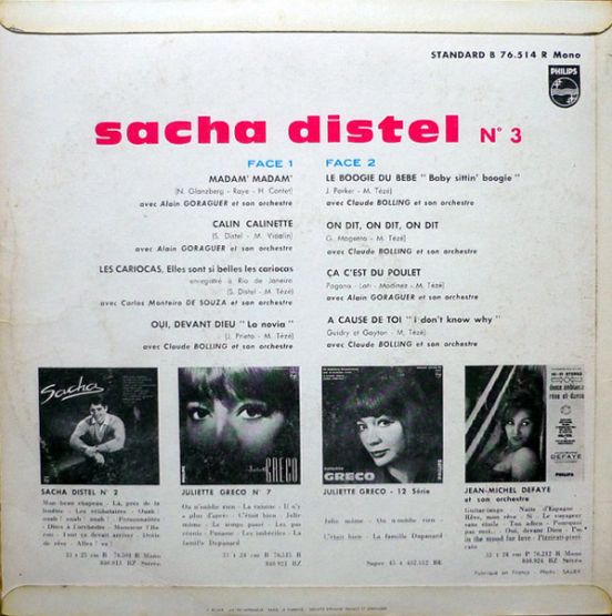 1961 - Sacha Distel - Sacha Distel N� title=
