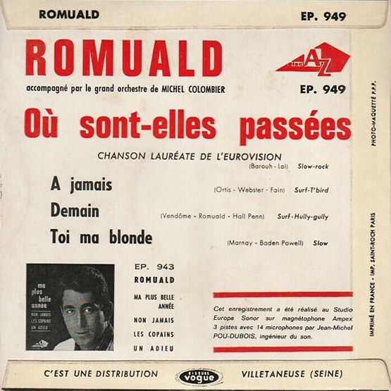 1964 - Romuald - Où Sont-Elles Passées