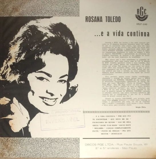 1962 - Rosana Toledo – ...e a Vida Continúa