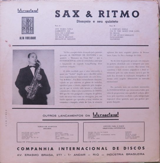 1959 - Dionisio E Seu Quinteto - Sax & Ritmo